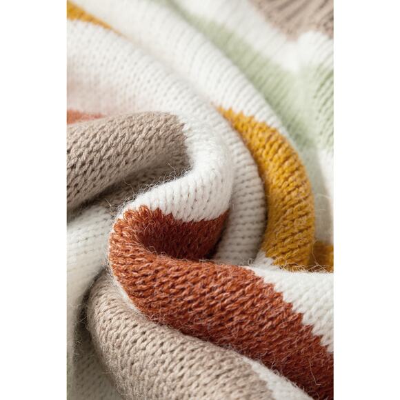 Multicolour Stripe Drop Shoulder Crew Neck Sweater - Size US 16-18 - Picture 8 of 10